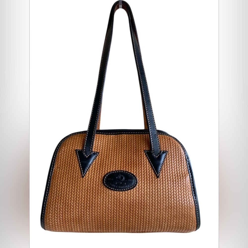 Los cardales Made in Argentina leather Classic Dome Tan and Black Shoulder Bag